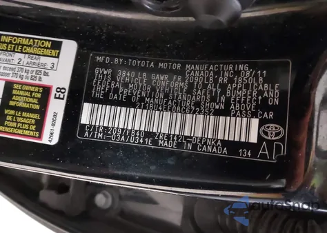 2011 Toyota Corolla Le z USA, uszkodzony, nr VIN 2T1BU4EE0BC672352